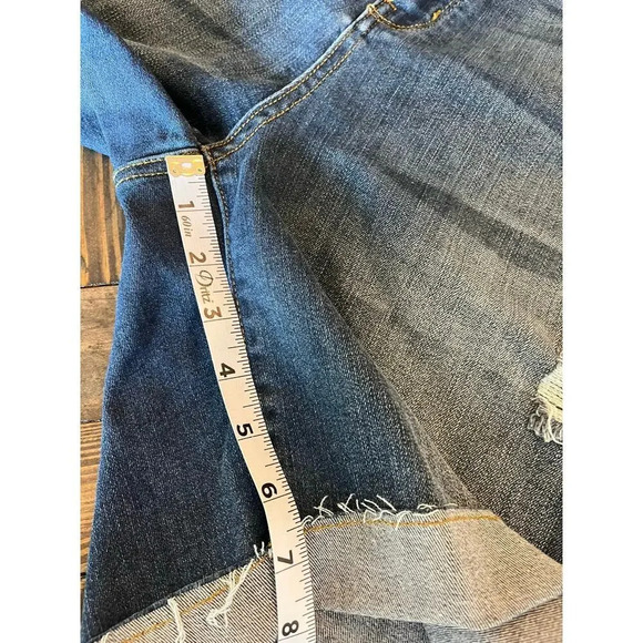 Judy Blue Jean Shorts Women 2XL Denim Raw Hem Distress Coastal Cowgirl Vacation - Picture 5 of 14